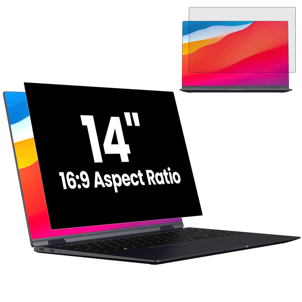 GUDTEKE HD Laptop Privacy Screen 15.6 inch, Upgraded Laptop Privacy Screen for 16:9 Widescreen Removable Anti Glare Cover and Blue Light UV-Blocking Filter