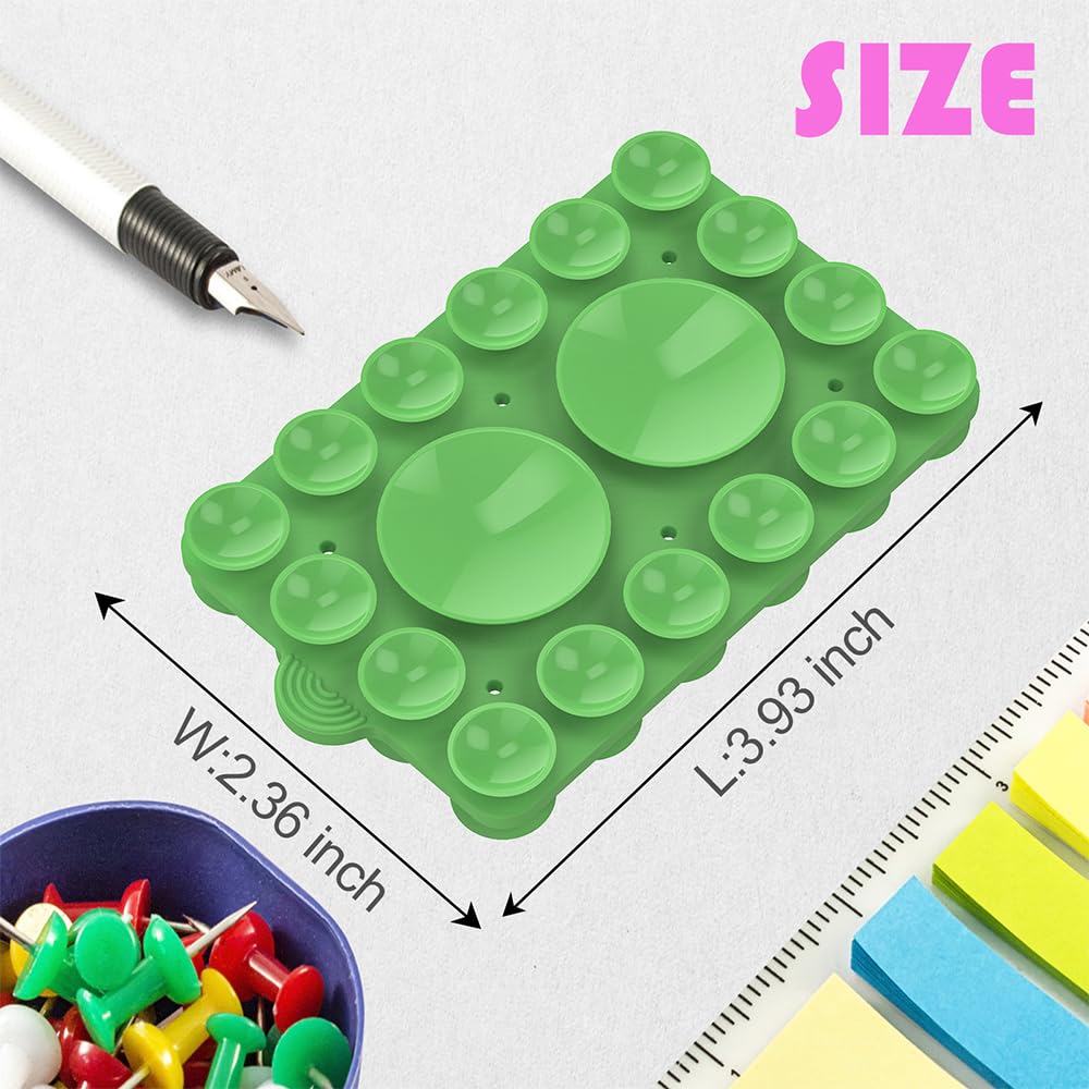 ZYCCER Double Sided Silicone Suction Phone Holder Mount,Compatible with iPhone and Android Cases Hands-Free Mirror Shower Phone Mount Strong Grip Holder (White, Single Sided 1PCS)