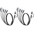 Travel Essentials,2 Pack Multi Charging Cable for Apple Watch Charger/iPhone/Samsung Charger,Type C/Lightning/iWatch/Micro Charging Cable for iWatch Ultra/10-2/iPhone/Galaxy/Airpods[1.2M]