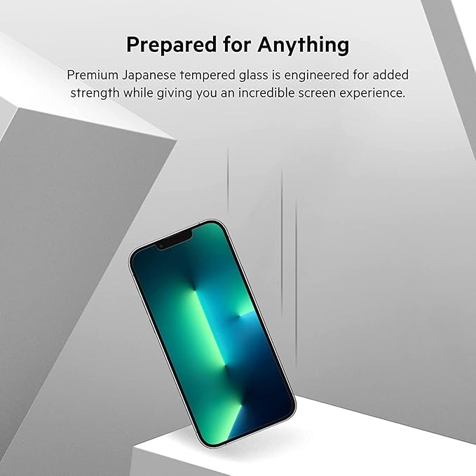Belkin Privacy Tempered Glass Screen Protector for iPhone 13 and 13 Pro, Treated Surface with Anti-Fingerprint Coating and Bubble Free Application with Included Easy Align Tray