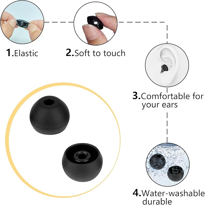 Silicone Replacement Earbud Tips Ear Tips Compatible with Powerbeats Pro Beats Wireless Earphone Headphone Earbud Rubber Tips 4 Pairs