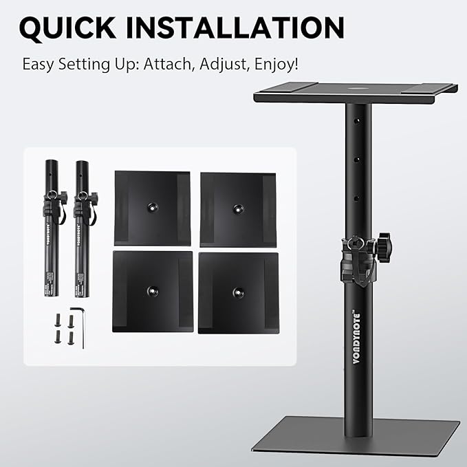 Set of 2 Desktop Studio Monitor Speaker Stands Bookshelf Speaker Stands