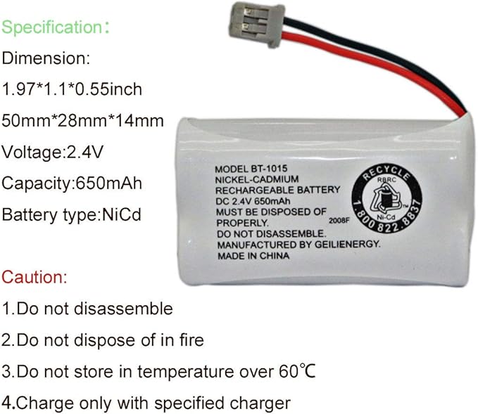 GEILIENERGY BT-1015 BT1015 Battery Compatible for Uniden BT1007 BT-1007 BT904 BT-904 BBTY0651101 BBTY0460001 BBTY0510001 BBTY0624001 BBTY0700001 HHR-P506, HHR-P506A Cordless Phone(3-Pack)