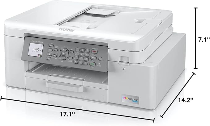 Brother MFC-J4335DW INKvestment Tank All-in-One Printer with Duplex and Wireless Printing Plus Up to 1-Year of Ink in-Box (Renewed Premium), White