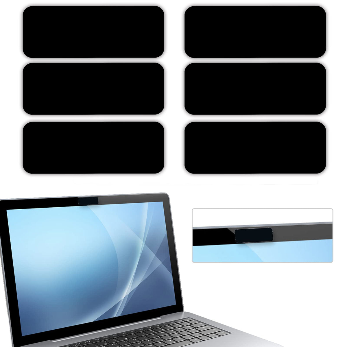 Webcam Cover, 3 Pieces, Laptop Camera Cover, Privacy Shielding Capacity is Twice as Big as The Traditional, Suitable for Computer Mobile Phones, laptops, Tablets and so on (Black)