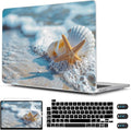 CISSOOK Compatible with MacBook Pro 13-inch Case 2025-2016 Release M2 M1 A2338 A2251 A2289 A2159 A1706 Model with Touch Bar, Plastic Hard Shell Protective Case with Keyboard Cover, Beach&Shell