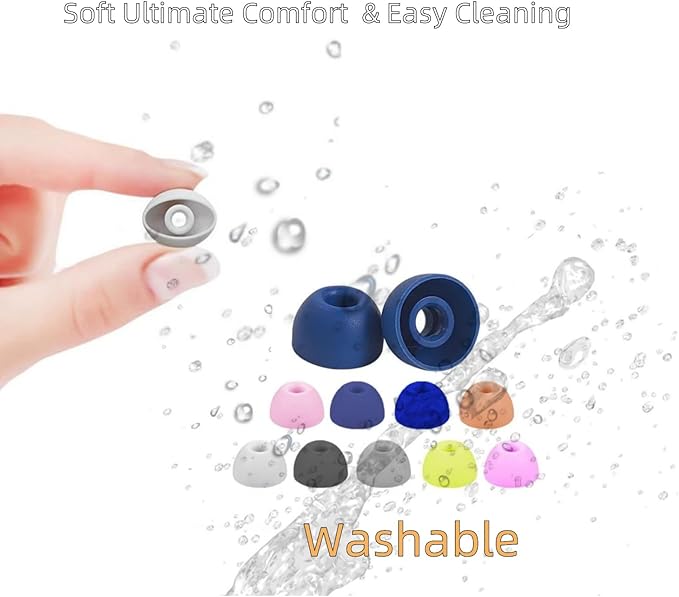 Replacement Ear tips for Beats Fit Pro, Beats Studio Buds+, Beats Studio Buds, Beats Solo Buds Silicone Earbuds Washable Noise isolation, Fit in The Charging Case, 6 Pairs S/M/L (Stone Purple)
