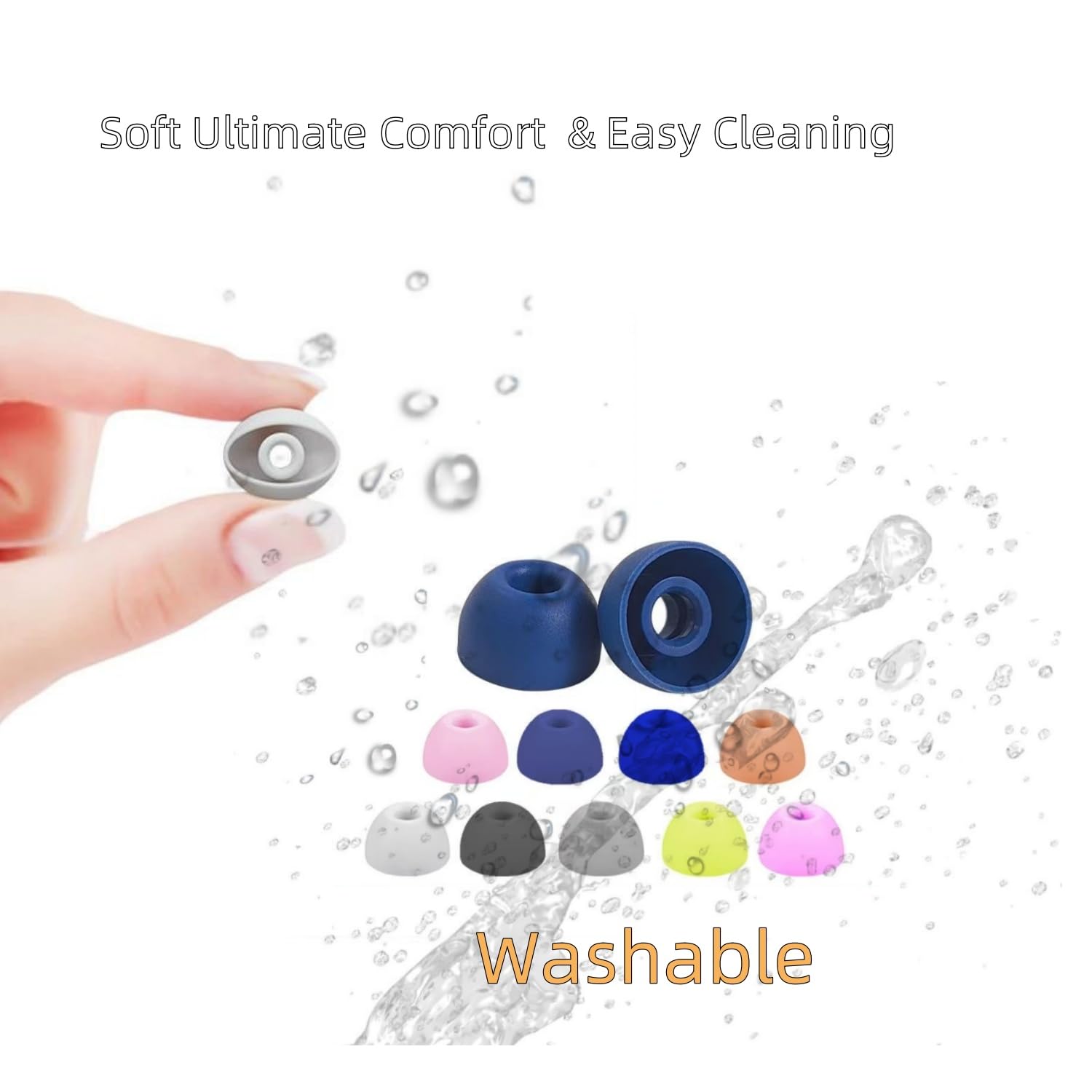 Aginkgo Replacement Ear tips for Beats Fit Pro, Beats Studio Buds+, Beats Studio Buds, Beats Solo Buds Silicone Earbuds Washable Noise isolation, Fit in The Charging Case, 6 Pairs S/M/L (Stone Purple)