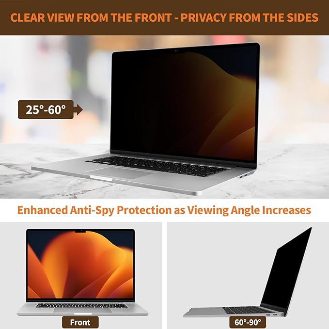 Privacy Screen for MacBook Pro 14 Inch (2021-2024, M1, M2, M3, M4), Removable Anti-Spy Filter for Mac Pro 14.2", Eye Protection HD Anti-Scratch