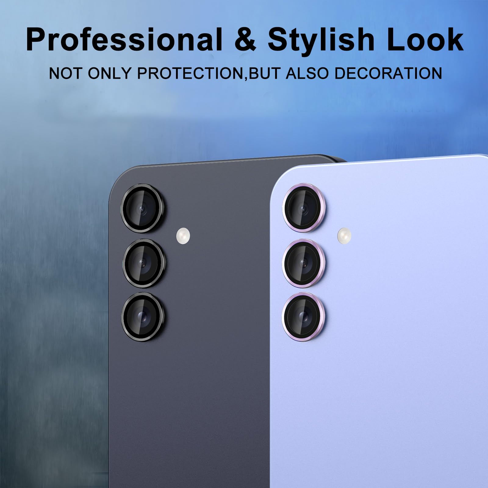 Avocase for Samsung Galaxy A16 Camera Lens Protector, Individual Metal Ring Tempered Glass Lens Cover, [Strong Adsorption] Scratch Resistant Ultra-Thin HD Clear Lens Cover, 1 Set-Black