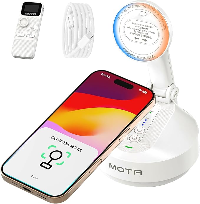 MOTA Gimbal Stabilizer Only for iPhone, [Apple MFi Certified] iPhone Stand for Video Recording with Megnetic Holder for Desk, 360 Degree Auto Tracking Gimbal for Vlog, YouTube and Tiktok