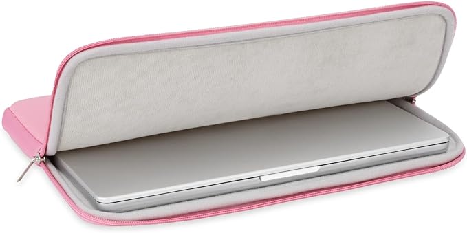 RAINYEAR 15 Inch Laptop Sleeve 15" Protective Soft Case Padded Cover Carrying Bag Specially Compatible with 15.4" MacBook Pro/Air A3241 A2941 A3114 A1938 A1707 A1990 (Pink, Upgraded Version)