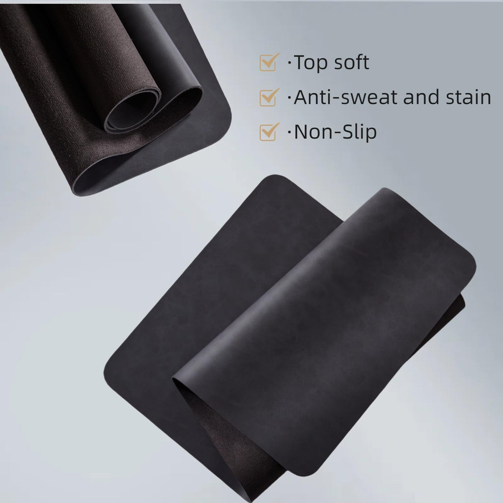 Leather Desk pad for Computer and laptops, Ideal for Gaming and Office use, Large Mouse pad and Keyboard mat,Desk mat Special for man. A complimentary Wrist pad and Phone Stand (Black, 39.37"*17.7")