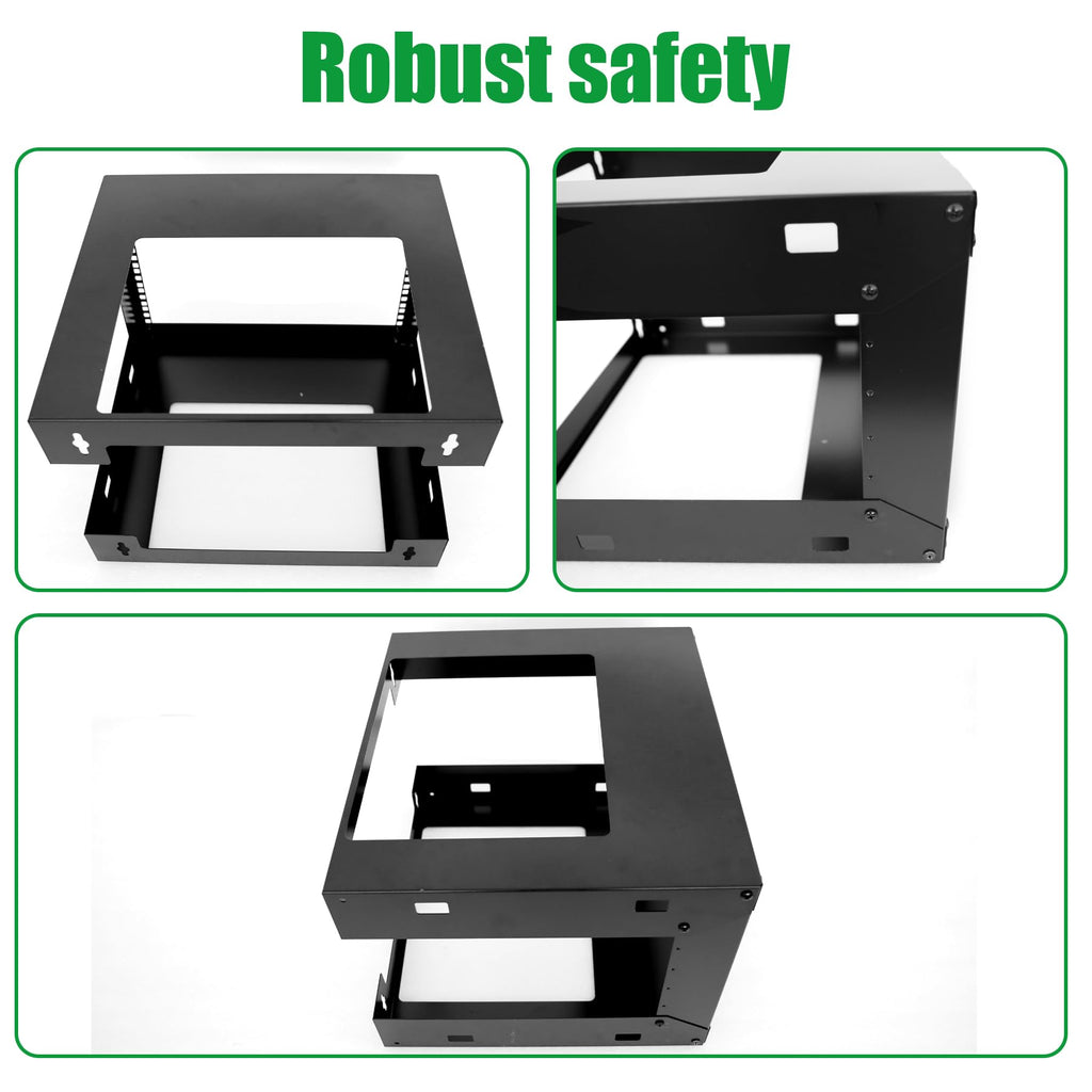 GlobalRack 12U Wall Mount Open Frame, 18" Depth, w/ 2X 1U Shelves