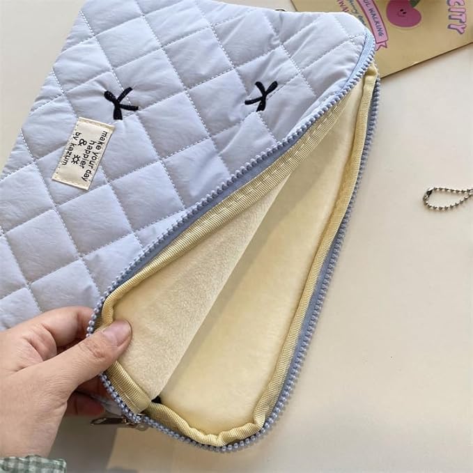 Cute Bow Graphic Carrying Laptop Bag Y2K Preppy Laptop Sleeve Case Bag Kawaii Pad Computer Protect Case Pouch (11 inch,Blue)