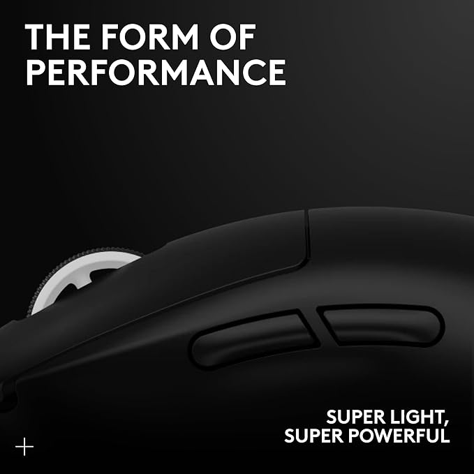 Logitech G PRO X SUPERLIGHT 2 Wireless Gaming Mouse, 60g Pro-Grade with 5 Programmable Buttons, 44k DPI Sensor, 8kHz Report Rate, USB-C Charging for PC/Mac - Black