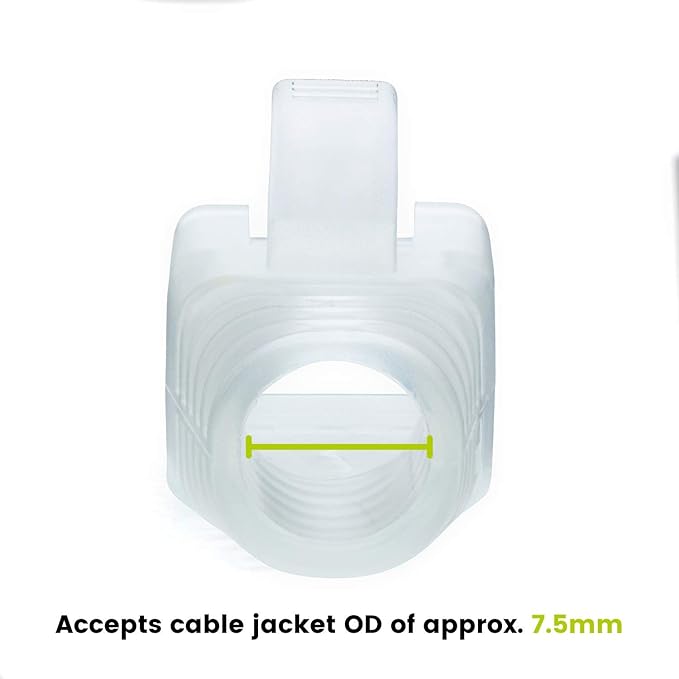 trueCABLE RJ45 Strain Relief Boots, 7.5mm Slip-On PVC Plug Cover, Transparent, 100 Pieces