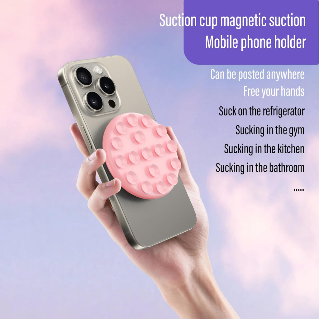 Muuto Silicone Suction Phone Case Mount,Octo Cup Buddy Sticky Phone Grip for Magsafe,Phone Sticky Grip for iPhone,Sticky Grippy Holder Portable and Detachable, Hands-Free for Selfies and Videos
