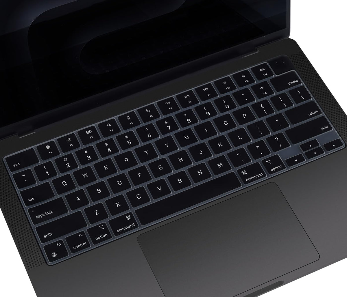 Korean Silicone Keyboard Cover Skin for 2026 2025 14.2 inch Apple MacBook Pro 14 A3426 A3427 A3434 A3112 A3401 A3185 A2992 A2918 A2442 / Pro 16 A3428 A3429 A3403 A3186 with M5-M1 Pro Max Chip - Black