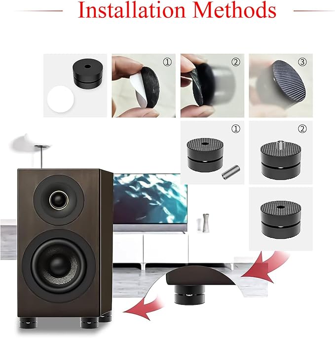 Audiocrast 4X HiFi Speaker Spikes 40×23mm Speaker Stand Feet Pads HiFi Shock Absorber Feet Aluminum Isolation Feet for Audio Speaker Subwoofer CD DVD Amplifier Turntable DAC