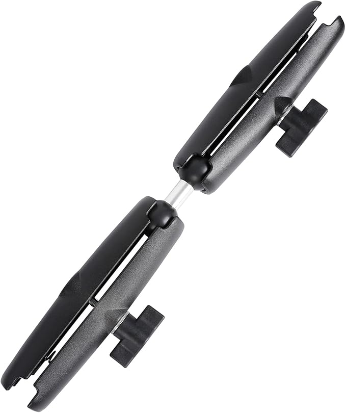 Dual Extension Double Socket Arm with 1" Double Ball Adapter Compatible with RAM B Size Mount and Other 1 inch Industry Standard Device, 360° Rotation Rod for Bike, Truck, Car (12.7" Length)