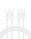 Belkin USB C to USB C 60W Braided Cable 2 Pack, 6.6ft iPhone Charger Cord