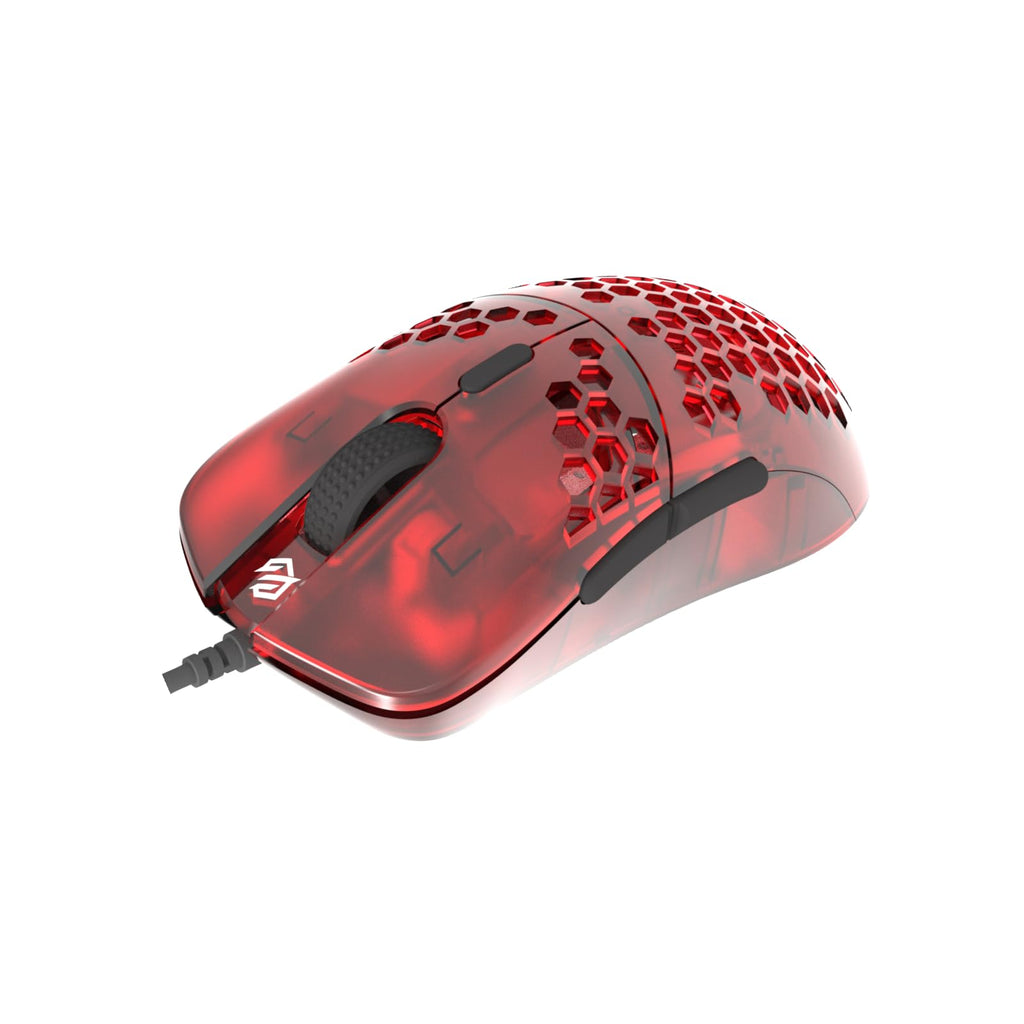 G-Wolves Hati HTM 56g Honeycomb Mouse, PixArt 3389 16000DPI, 6 Programmable Buttons, Low Latency, for Esports (Ruby)