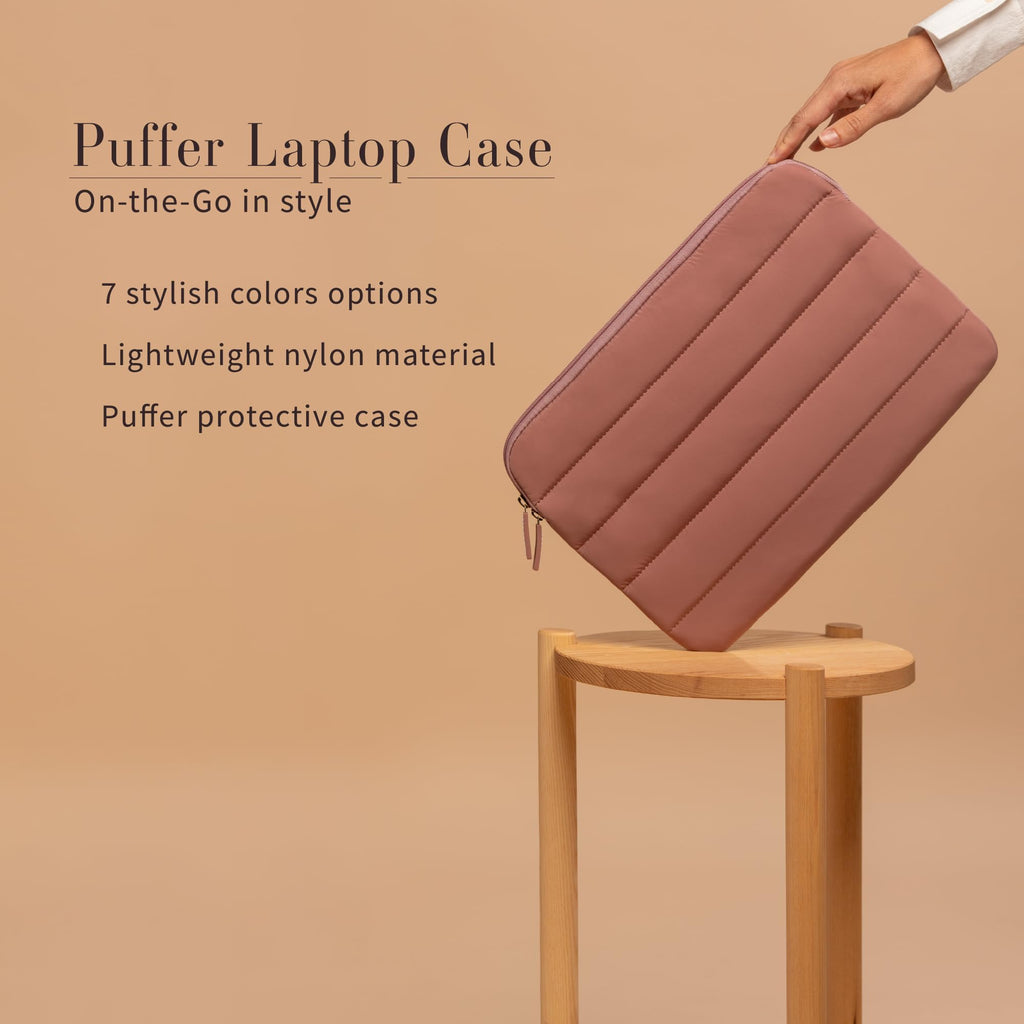 ANECDOTE Laptop Case 15-16 Inch – A Perfect Laptop Sleeve - Compatible with MacBook Air/Pro 15 inch M3 M2 M1 Chip Pro Max 2023-2021 – Fits Well, Made of 100% Nylon with Aesthetic Design (Mauve)