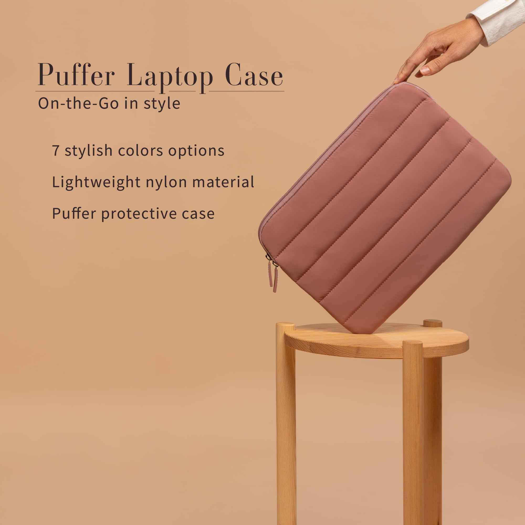 ANECDOTE Laptop Case 13-14 Inch – A Perfect Laptop Sleeve that is Compatible with MacBook Air/Pro and iPad Pro 12.9 – Fits in Your Bag, Made of 100% Nylon with Aesthetic Design (Mauve)