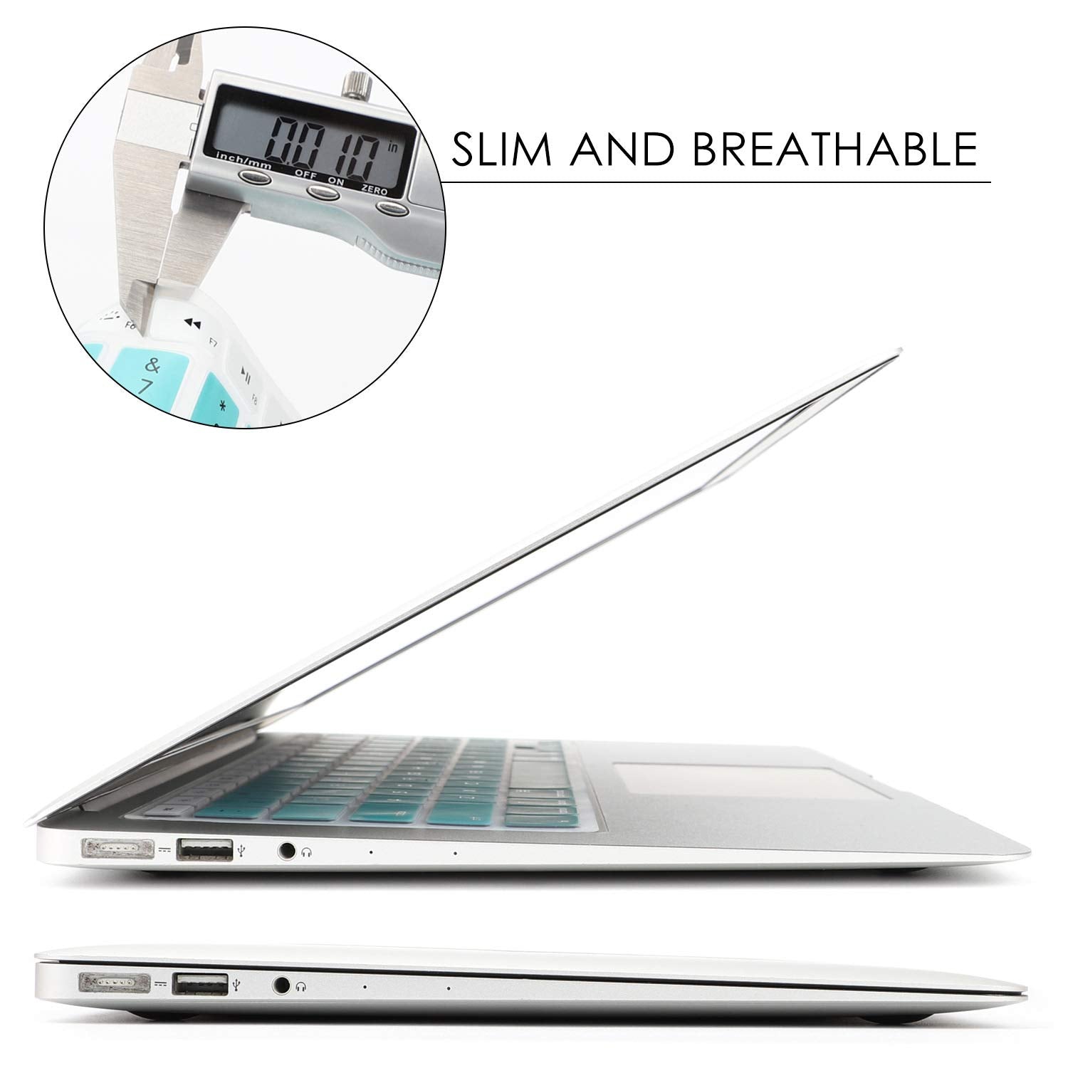 Allinside Green Ombre Keyboard Cover Skin for MacBook Pro 13" 15" 17" (2015 or Older Version), MacBook Air 13" A1369/A1466, Older iMac Wireless Keyboard MC184LL/B
