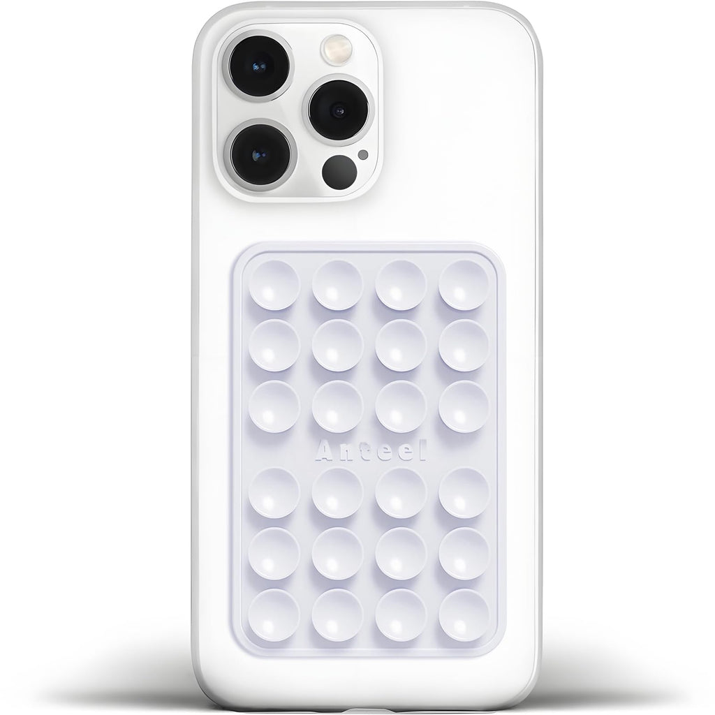 JingJinYY Medium-Sized Silicone Suction Phone Case Adhesive Mount, Enhanced Suction Power and Upgraded Thickened Sticky Phone Grip, Durable, Hands-Free Sticky Phone Holder, 2.28"x3.46" (White)
