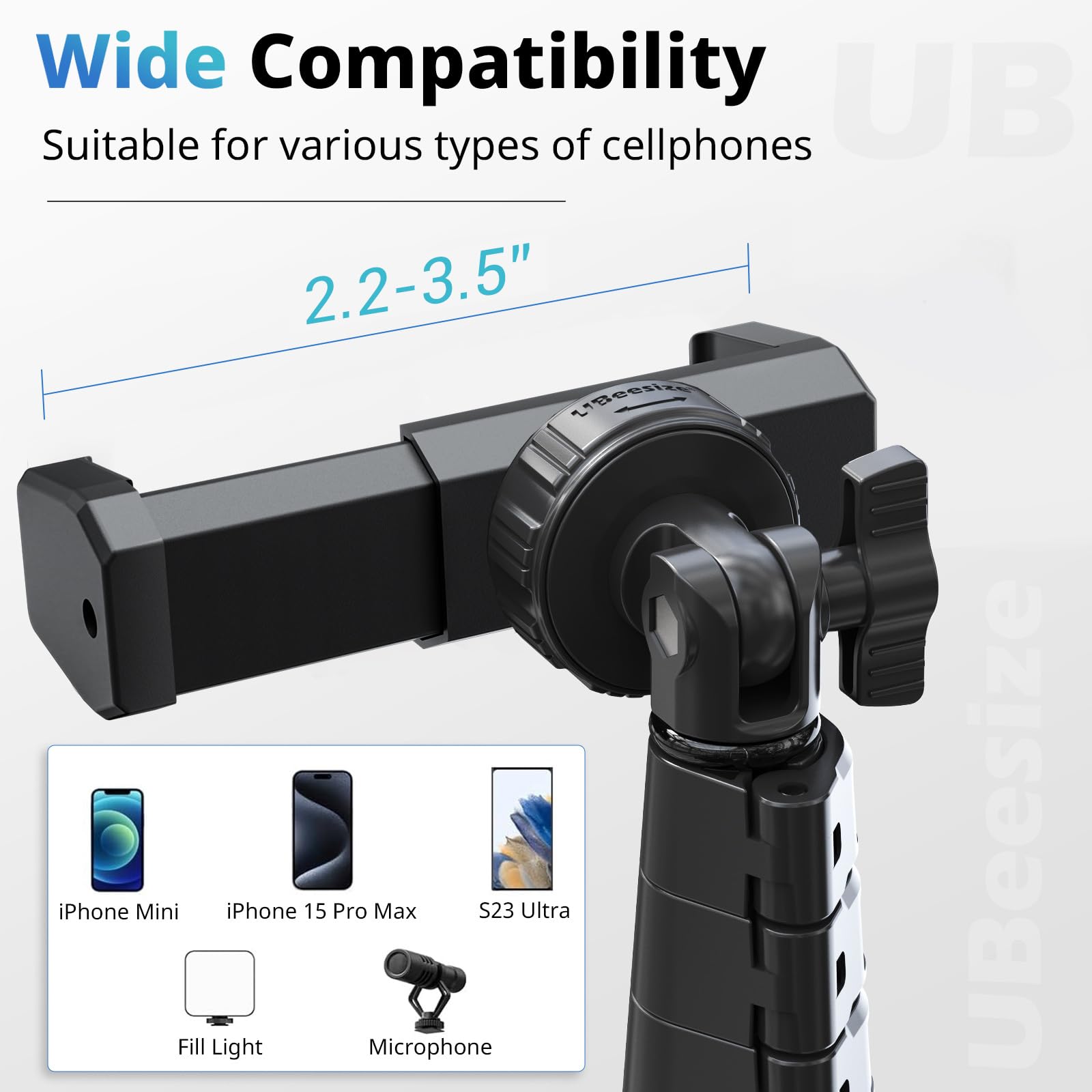 UBeesize 67" Phone Tripod & Selfie Stick, Camera Tripods Stand with Wireless Remote and Phone Holder,Compatible with iPhone Android Phone, Perfect for Selfies/Video Recording/Live Streaming Black