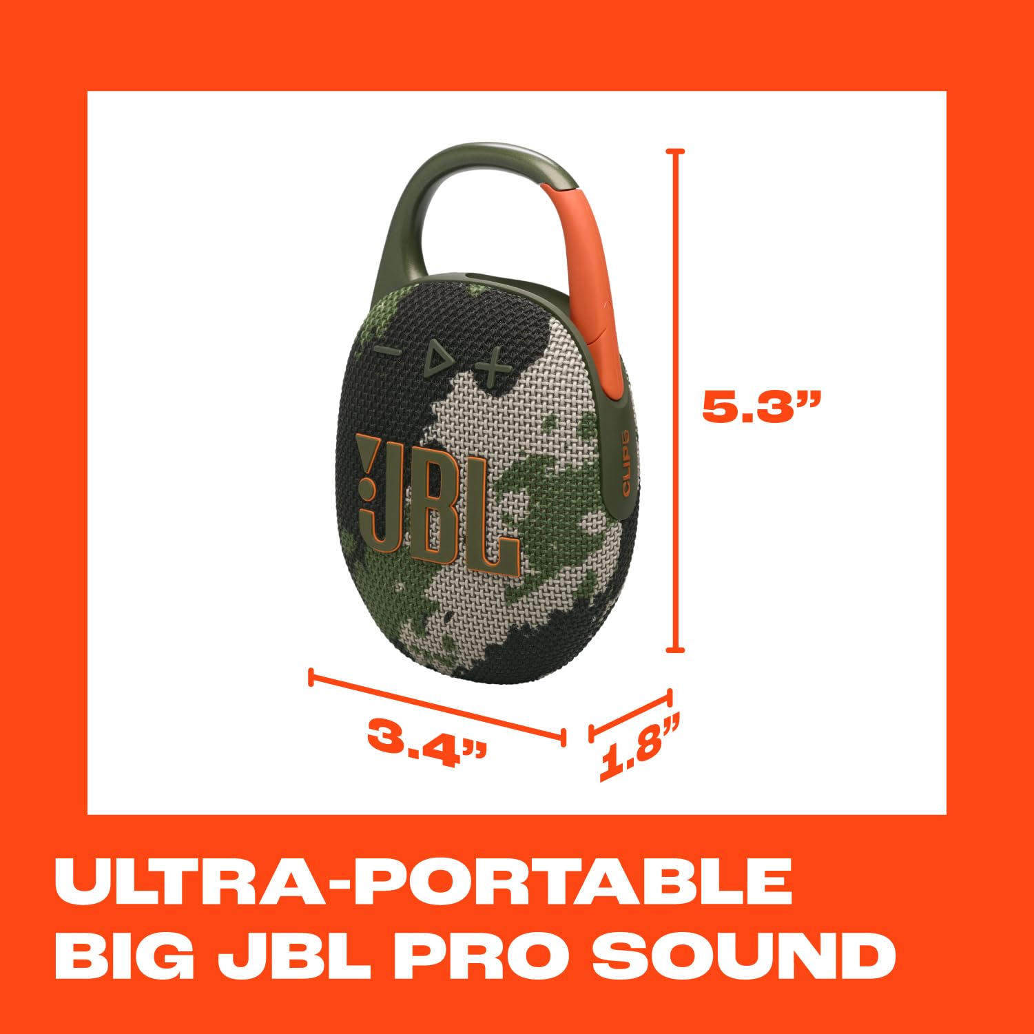 JBL Clip 5 - Ultra-Portable Waterproof Speaker - Camo