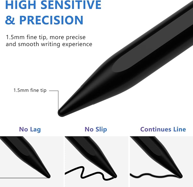 Stylus Pen for iOS&Android Touch Screens, Active Pencil for Samsung, Smart Digital Stylus Pens for Lenovo/Huawei/Vivo/Mi and Other Tablets, iPhone/Samsung/Google Pixel Smart Phones Drawing&Writing
