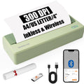 Rongta Inkless Portable Printer for Travel, Wireless Thermal Printer Support 8.5 x 11 inch A4/ US Letter, Bluetooth Compatible with Android/iOS Smartphone for Home Use (Green)