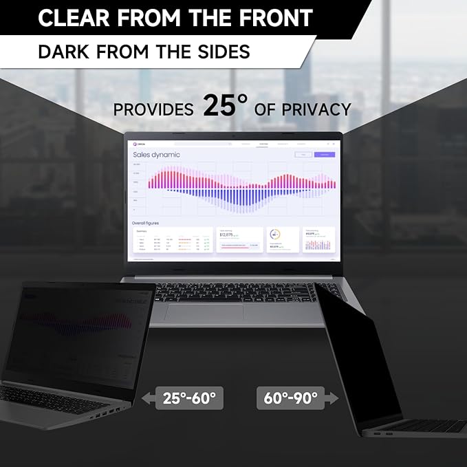 13.3 Inch 1920x1080P (16:9) Laptop Privacy Screen Filter, Anti Blue Light Glare & Anti Scratch Computer Privacy Shield, Not for 13" with 16:10 Aspect Ratio Laptop
