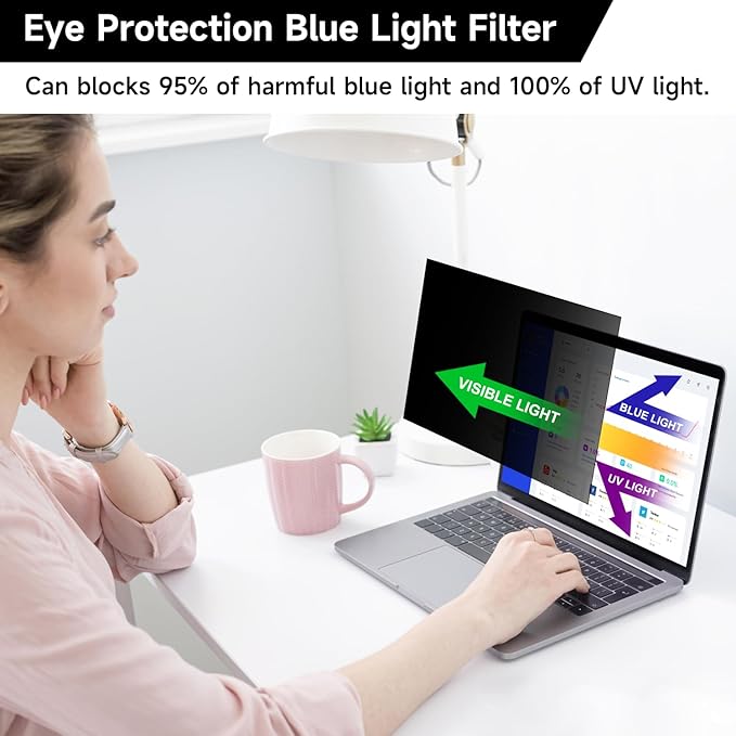 17.3 Inch 1920x1080 Laptop Privacy Screen Filter, Anti Blue Light Glare & Anti Scratch Computer Privacy Shield for 17.3" with 16:9 Aspect Ratio Laptop