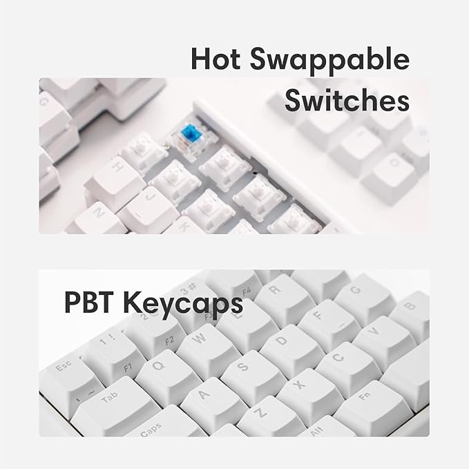 Lite: Wireless Ergonomic Split Mechanical Keyboard Hot Swappable, Compact 60% Layout, PBT Keycaps Programmable for Mac & Windows(Tactile,New Standard Version)