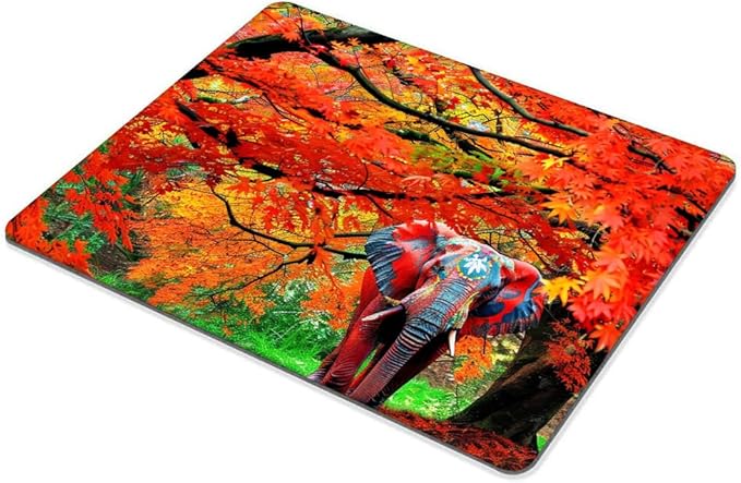 Square Mouse Pad Natural Trees and Elephants-1,Gaming Mouse Pads for Desk,Soft Computer Waterproof Non-Slip Mouse Mat