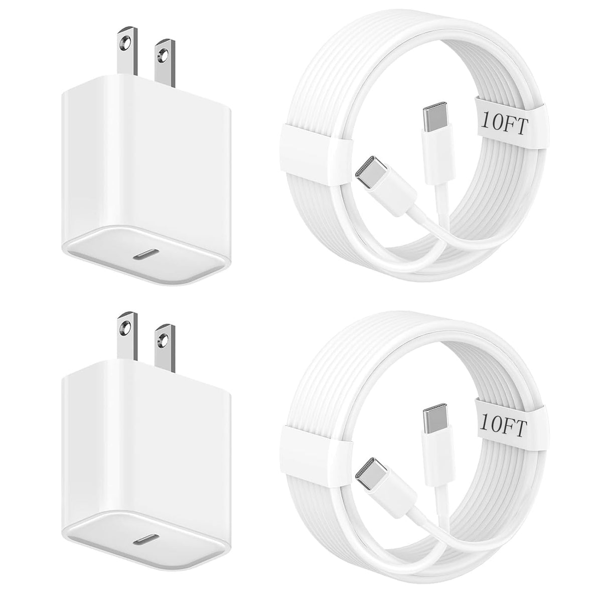 Fast Charging for iPhone 17 16 15 Charger,2Pack 20W USBC Wall Charger Travel Plug Block Phone 16e Charging Cable for iPhone 17 Air/17 Pro/17 Pro Max/16 Pro/16 Pro Max/16 Plus/15/15 Pro/15 Pro Max/iPad