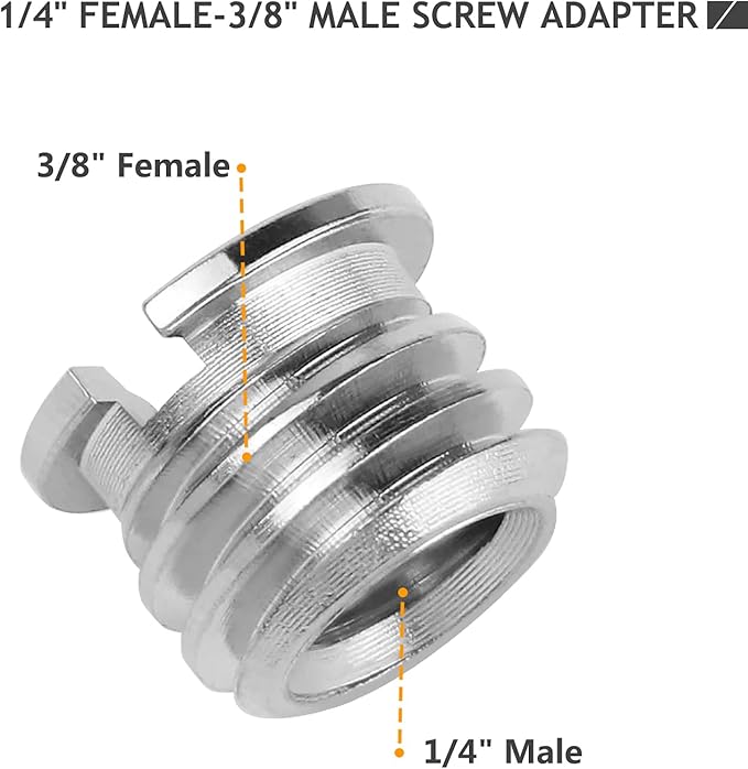12 Pcs 1/4" & 3/8" Camera Screw Adapter Set - DSLR, GoPro, Flash & Light Stand Mounts