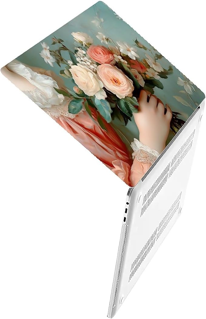 Compatible with MacBook Air 13.3 13.6 Inch Case 2022 2021 2020 2019 Plastic Hard Shell Case Cover,13.3 Air (A1932/A2179/A2337), A Lady with Flowers