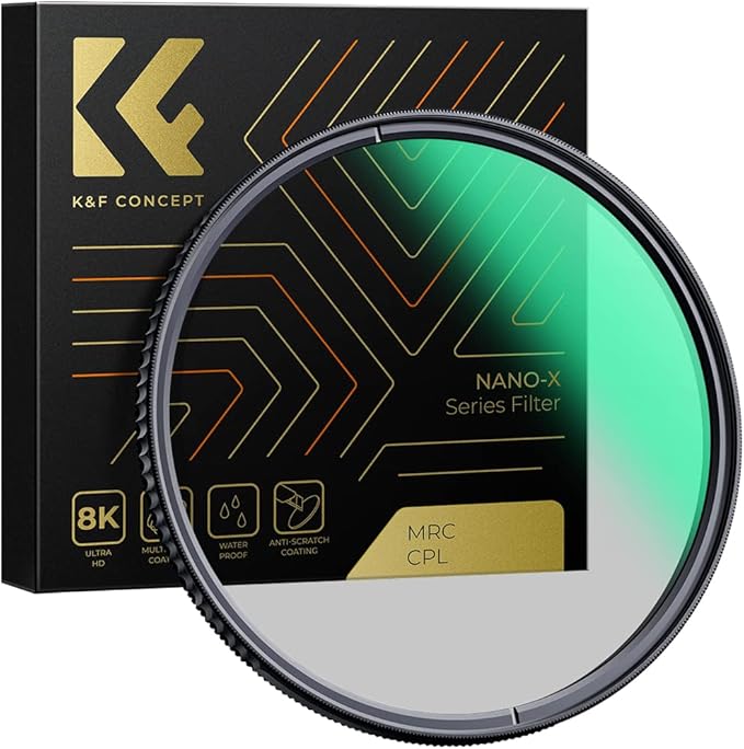 K&F CONCEPT 77mm Circular Polarizers Filter Polarizing Filter 28 Multi-Layer Coated Super Slim High Definition CPL Lens Filter (Nano-X Series)