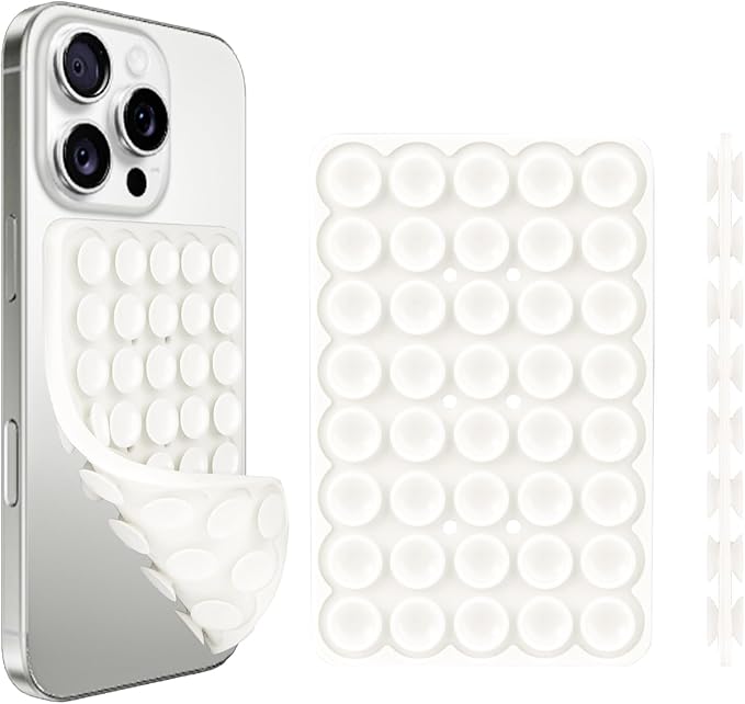 Giumel 2PCS Silicone Suction Phone Case Mount,Non Slip Suction Cup, Hands-Free Phone Accessories Holder for Selfies and Videos,Silicone Adhesive Stand Sticky for Cell Phone Rose red