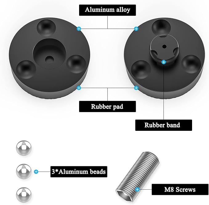 Audiocrast 4X HiFi Speaker Spikes 40×23mm Speaker Stand Feet Pads HiFi Shock Absorber Feet Aluminum Isolation Feet for Audio Speaker Subwoofer CD DVD Amplifier Turntable DAC