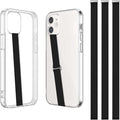 TEAMOLA 3pcs Silicone Phone Grip Holder Strap for iPhone 15/15 Pro/16/16 Pro & Samsung Galaxy S24/S23 - Anti-Slip Finger Loop for Case, Universal Phone Loops for Back of Cell Phones（210, 3 Black）