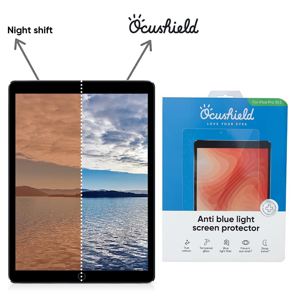 Ocushield Anti Blue Light Screen Protector for Apple iPad Pro 10.5" (2nd Gen, 2017)/iPad Air 3 (2019) - Blue Light Filter for iPad - Eye Protection - Accredited Medical Device - Anti-Glare