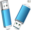 TOPESEL 2 Pack 64GB USB 3.0 Flash Drive High Speed Thumb Drive Memory Stick Jump Zip Drive for PC laptops, Tablets, TVs, Car Audio, Blue