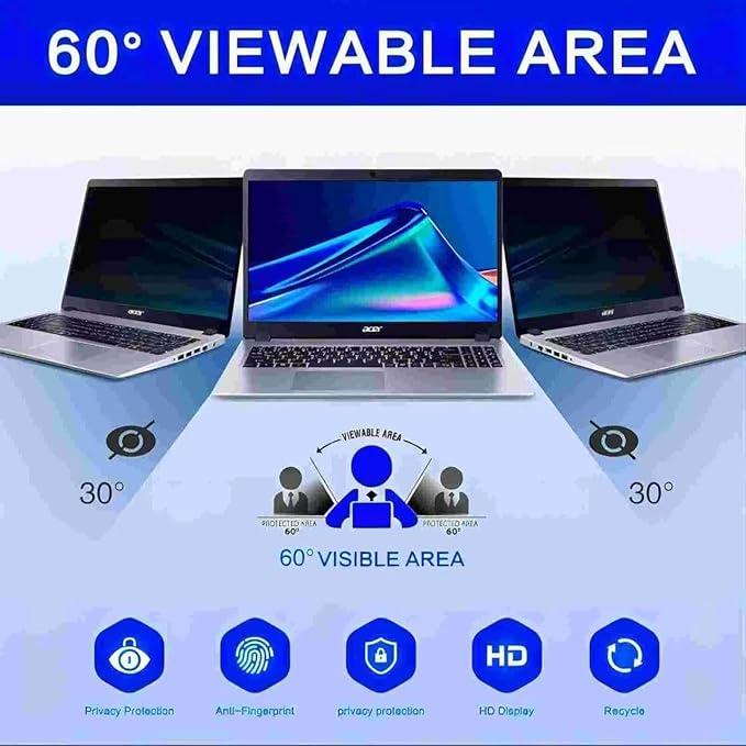 Magnetic Detachable Laptop Privacy Screen (For 15.6")