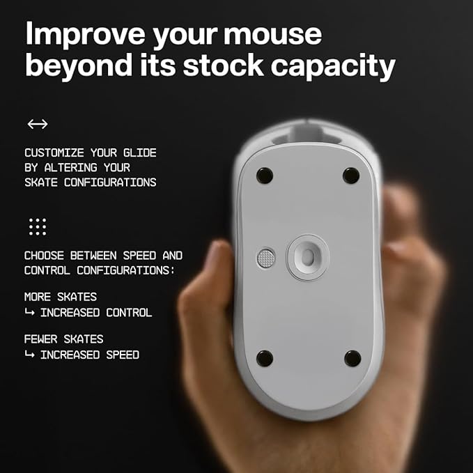 Wallhack UHMW-PE Dot Mouse Skates | Premium Universal Skates for Gaming Mice | Ultra-Smooth Glide on Cloth & Glass Pads | Customize Speed & Control | Durable, Easy to Apply | Black 7mm x 7mm